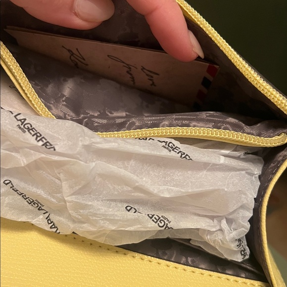Karl Lagerfeld yellow Connie cross body purse new - Picture 5 of 5